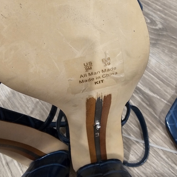 NEW Sam Edelman Kit Block Heel Blue Sandals - Picture 8 of 8